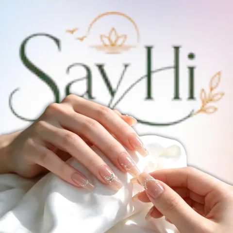 nude coffin nails with silver chain – Say Hi Spa Hanoi