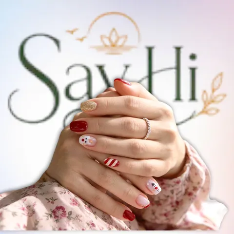 Christmas red nail art – Say Hi Spa Hanoi