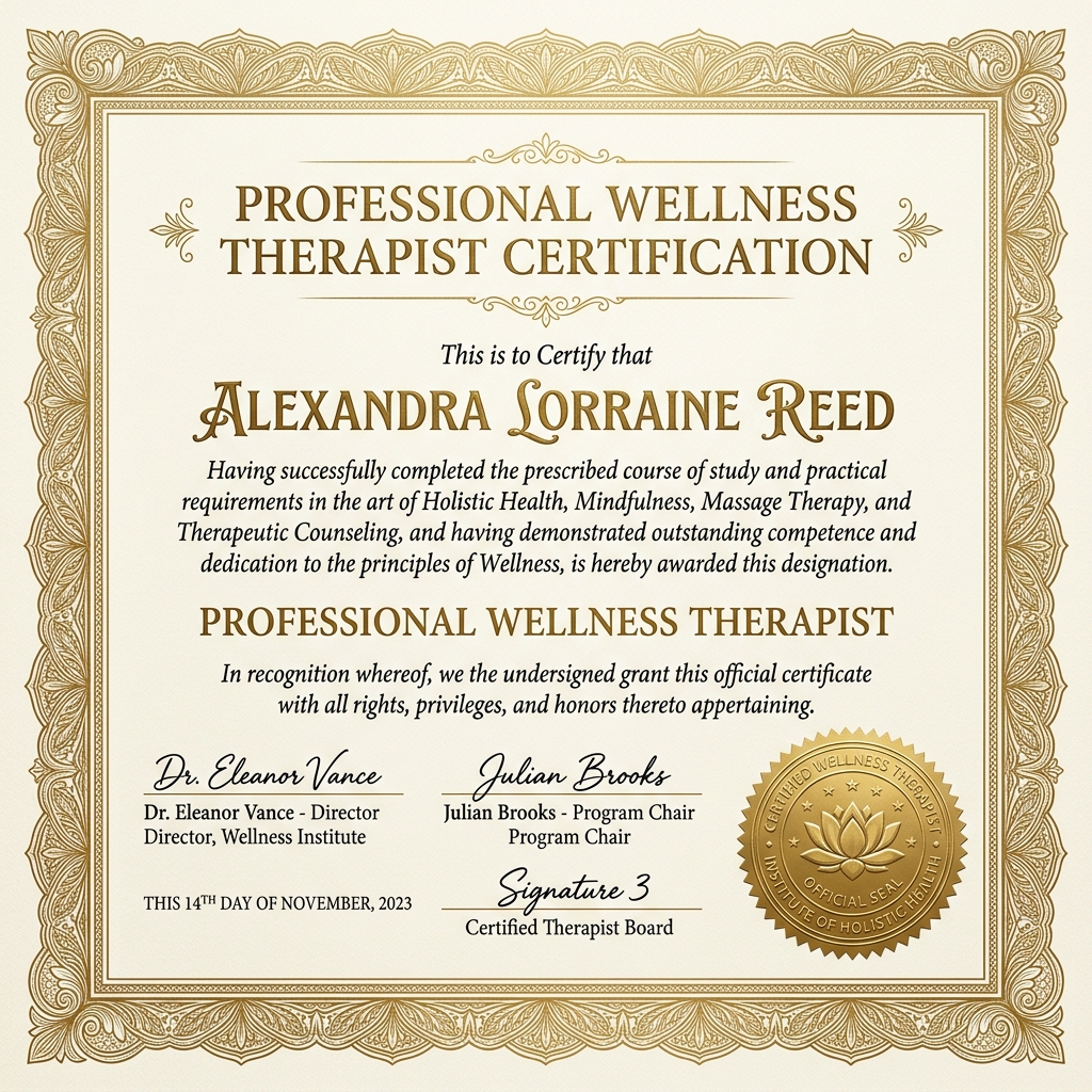 Traditional Vietnamese Massage Certification document